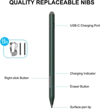 KOKABI Stylus Toll Microsoft Surface Készülékekhez - 1024 Nyomásérzékenységi Szint, Radír Funkcióval, Dupla Mágnessel, Pro 3-9/X, Go 3 Kompa 6
