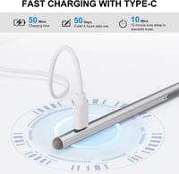 KOKABI Stylus Toll Microsoft Surface Készülékekhez - 1024 Nyomásérzékenységi Szint, Radír Funkcióval, Dupla Mágnessel, Pro 3-9/X, Go 3, Ezüs 2
