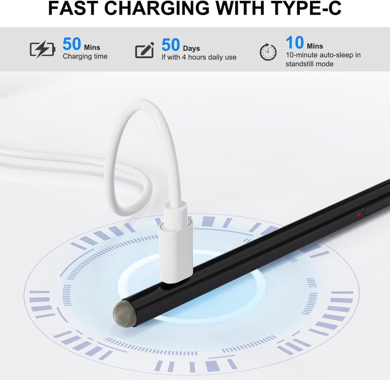 KOKABI Stylus Toll Microsoft Surface Készülékekhez - 1024 Nyomásérzékenységi Szint, Radír Funkcióval, Dupla Mágnessel, USB-C Gyorstöltéssel 