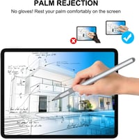 KOKABI Stylus Toll Microsoft Surface Készülékekhez - 1024 Nyomásérzékenységi Szint, Radír Funkcióval, Dupla Mágnessel, Pro 3-9/X, Go 3, Ezüs 4