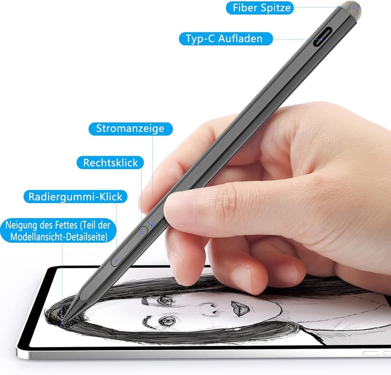 KOKABI Stylus Toll Surface Eszközökhöz - Mágneses, 4096 Nyomásérzékenységű, Dőlés és Tenyérfelismerés - Kompatibilis Surface Pro/X/Go/Book/L