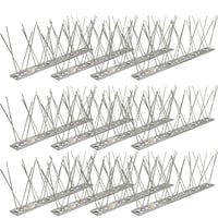 Țepi Antiporumbel KOKMEYA din Oțel Inoxidabil 3 m (12 buc. x 25 cm) - Rezistenți la coroziune, tip 304, cu 24 de șuruburi și 24 de coliere incluse - Pentru balcon, jgheab, acoperiș și balustradă 1