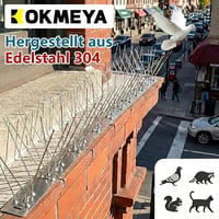 Țepi Antiporumbel KOKMEYA din Oțel Inoxidabil 3 m (12 buc. x 25 cm) - Rezistenți la coroziune, tip 304, cu 24 de șuruburi și 24 de coliere incluse - Pentru balcon, jgheab, acoperiș și balustradă 4