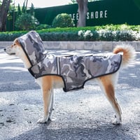 KoKoBin Vízálló Kutyakabát Kapucnival - Fényvisszaverő, Szuperkönnyű, Lélegző Esőkabát Közepes és Nagy Testű Kutyáknak, XXL, Szürke Terepmin 5