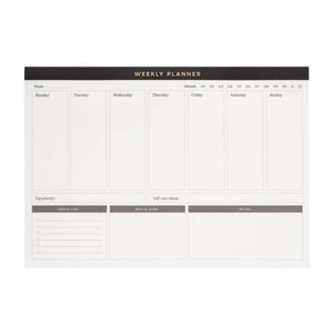 Agendă Săptămânală Kokonote Basic Studio A4 - Planner de Birou Nedatat - Bloc Organizator Săptămânal pentru Birou și Școală