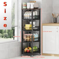 KOLENSA Fém Tárolódoboz Kerekekkel, Stackable Konyhai Szervező Polc, Gyümölcs Zöldség Kocsi 3