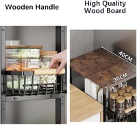KOLENSA Fém Tárolódoboz Kerekekkel, Stackable Konyhai Szervező Polc, Gyümölcs Zöldség Kocsi 7