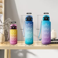 Detská fľaša na vodu KollyKolla 500 ml so slamkou, nepriepustná športová fľaša s časovou značkou, pre dievčatá a chlapcov, do školy, na kempovanie, bicykel 5