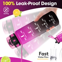 KollyKolla boca za vodu od 500 ml s oznakom vremena i cjedilom, nepropusna, bez BPA, za sport, fitness, biciklizam, ured, školu i aktivnosti na otvorenom 4