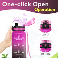 KollyKolla boca za vodu od 500 ml s oznakom vremena i cjedilom, nepropusna, bez BPA, za sport, fitness, biciklizam, ured, školu i aktivnosti na otvorenom 3