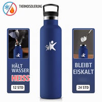 KollyKolla boca od nehrđajućeg čelika od 1 litre sa slamkom, termos boca, nepropusna, bez BPA, pogodna i za gazirana pića, za odrasle, sport i biciklizam 3