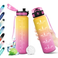 Športová fľaša KollyKolla 500 ml, bez BPA, nepriepustná fľaša na vodu s časovým označením a sitkom, vhodná na fitness, do školy, na bicykel, jogu a kempovanie 1