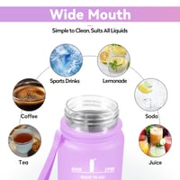 Športová fľaša KollyKolla 1 l, vhodná aj na sýtené nápoje, so sitkom, nepriepustná, motivačná fľaša na vodu s časovým označením na fitness, kempovanie 3