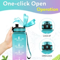 KollyKolla Szódásított Ivópalack 500ml-1.5L Időjelöléssel Gyerekeknek Felnőtteknek - 1,000 ml, Green and Light Pink 3