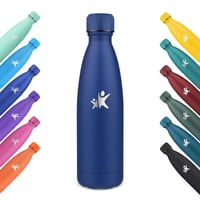 Termoska KollyKolla 500 ml, detská fľaša z nehrdzavejúcej ocele, BPA-free, nepriepustná fľaša na vodu do školy, na šport a do prírody – tmavomodrá 1