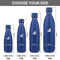 Termoska KollyKolla 500 ml, detská fľaša z nehrdzavejúcej ocele, BPA-free, nepriepustná fľaša na vodu do školy, na šport a do prírody – tmavomodrá 5