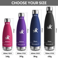 Termoska KollyKolla 500 ml, nerezová fľaša na pitie, izolovaná fľaša bez BPA, vhodná aj na sýtené nápoje, nepriepustná fľaša na vodu do školy 4