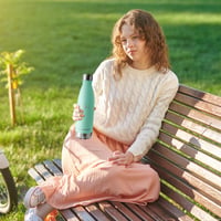Termoska KollyKolla 750 ml, nerezová oceľ bez BPA, nepriepustná fľaša na vodu, modro-zelená, do školy, na šport, cyklistiku, kempovanie 5