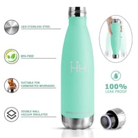 Termoska KollyKolla 750 ml, nerezová oceľ bez BPA, nepriepustná fľaša na vodu, modro-zelená, do školy, na šport, cyklistiku, kempovanie 2