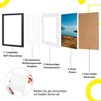 Kollyseek 3 darabos képkeret szett 30x40 cm MDF fekete fali és asztali 3