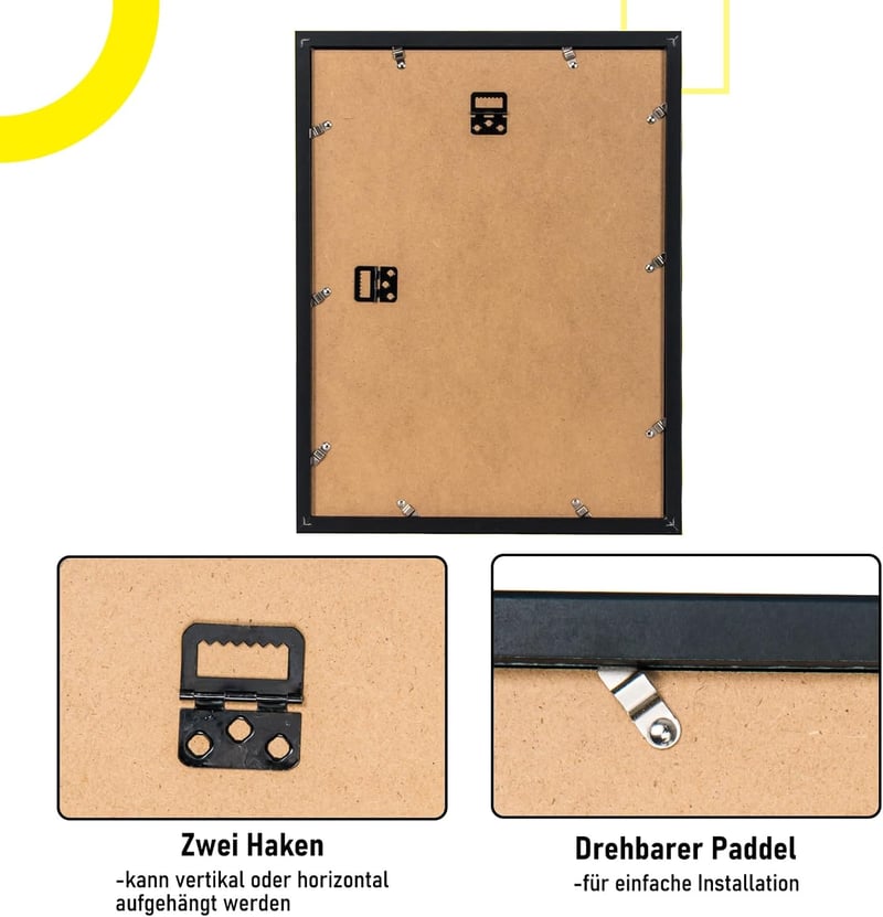 Kollyseek 3 darabos képkeret szett 30x40 cm MDF fekete fali és asztali