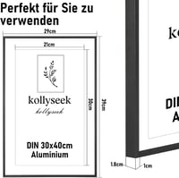 Kollyseek 3 db alumínium képkeret 16x24 hüvelyk fekete plexi üveggel 2