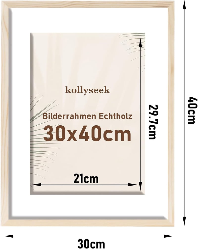 Kollyseek 30x40 cm-es fenyőfa képkeret akril üveggel