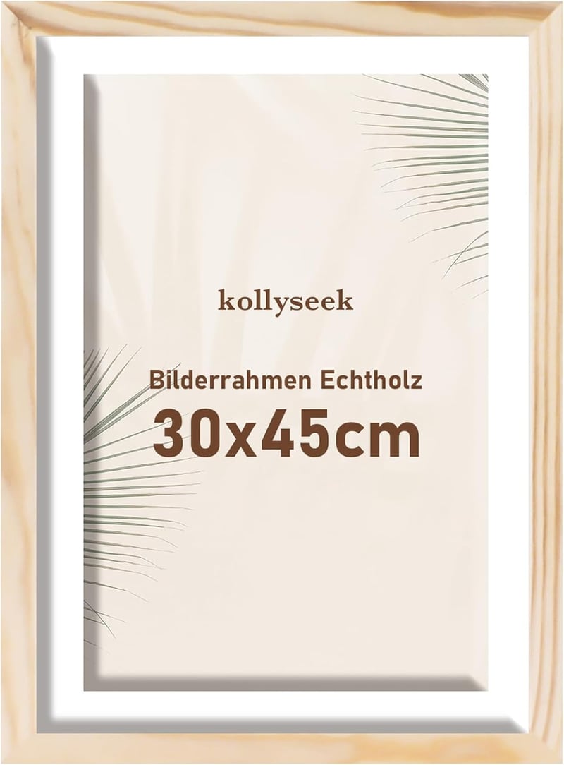 Kollyseek 30x45 cm Fenyőfa Képkeret Akril Üveggel és Passz Partával