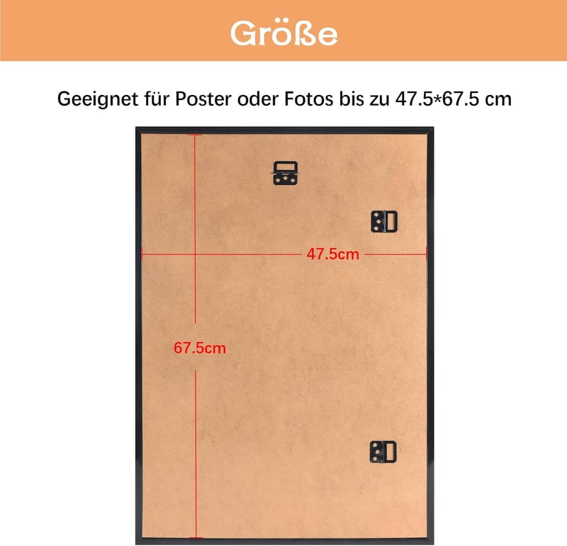 Kollyseek 6 db 50x70 cm képkeret fekete modern plakátkeret akril üveggel