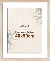 Kollyseek Képkeret 40x50 cm Fenyőfa Paszpartúval Akril Üveggel Törésálló Fali Asztali Fotókeret Lakásdekoráció 1
