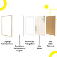 Kollyseek 30x45 cm Fenyőfa Képkeret Akril Üveggel és Passz Partával 4