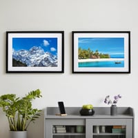 Kollyseek Képkeret 40x60 cm Fekete Fenyőfa Kerettel Paszpartúval Törésálló Akril Üveggel Fali Asztali Fotókeret Lakásdekoráció 8