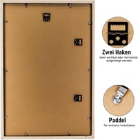 Kollyseek Képkeret 40x60 cm Fekete Fenyőfa Kerettel Paszpartúval Törésálló Akril Üveggel Fali Asztali Fotókeret Lakásdekoráció 6