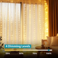 kolpop 3x3m LED függöny 300 meleg fehér lámpa távirányítóval, 8 üzemmód, időzítő, dekorációs fényfüzér 3