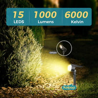 kolpop 4 db Napelemes Kültéri Lámpa, 800lm, 3000K Meleg Fehér, 3 Üzemmód, IP67 Vízálló, Kerti Reflektor, Falra Szerelhető, Kerthez, Bejárath 5