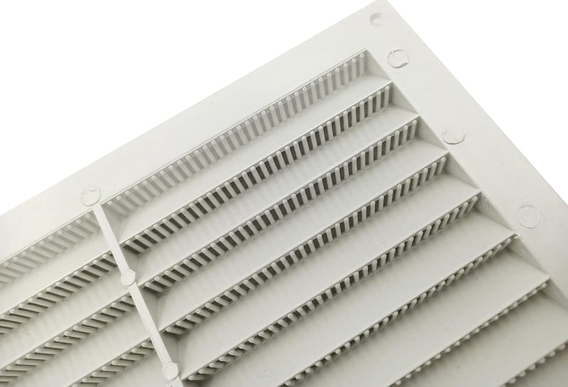 Kombi 225x430 mm Szellőzőrács Rovarháló Fehér Szögletes Szellőzés