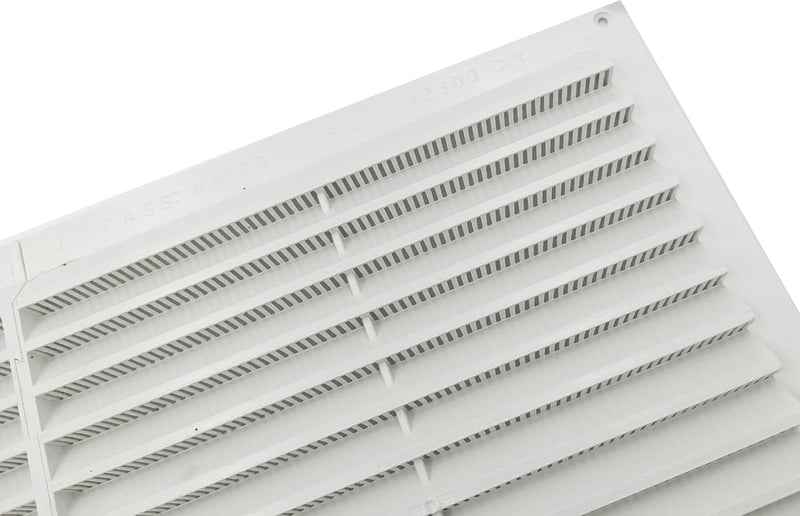 Kombi 225x430 mm Szellőzőrács Rovarháló Fehér Szögletes Szellőzés