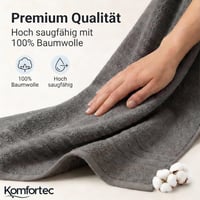 Komfortec súprava 2 ks saunových uterákov 80x200 cm, 100% bavlna, antracitovo sivá, veľký rozmer, nadýchané a rýchloschnúce 4