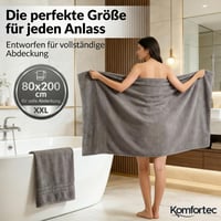 Komfortec súprava 2 ks saunových uterákov 80x200 cm, 100% bavlna, antracitovo sivá, veľký rozmer, nadýchané a rýchloschnúce 2