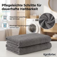 Komfortec súprava 2 ks saunových uterákov 80x200 cm, 100% bavlna, antracitovo sivá, veľký rozmer, nadýchané a rýchloschnúce 3
