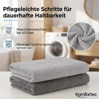 Komfortec 2 db szauna fürdőlepedő 80x200 cm 100% pamut antracit/ezüst 3