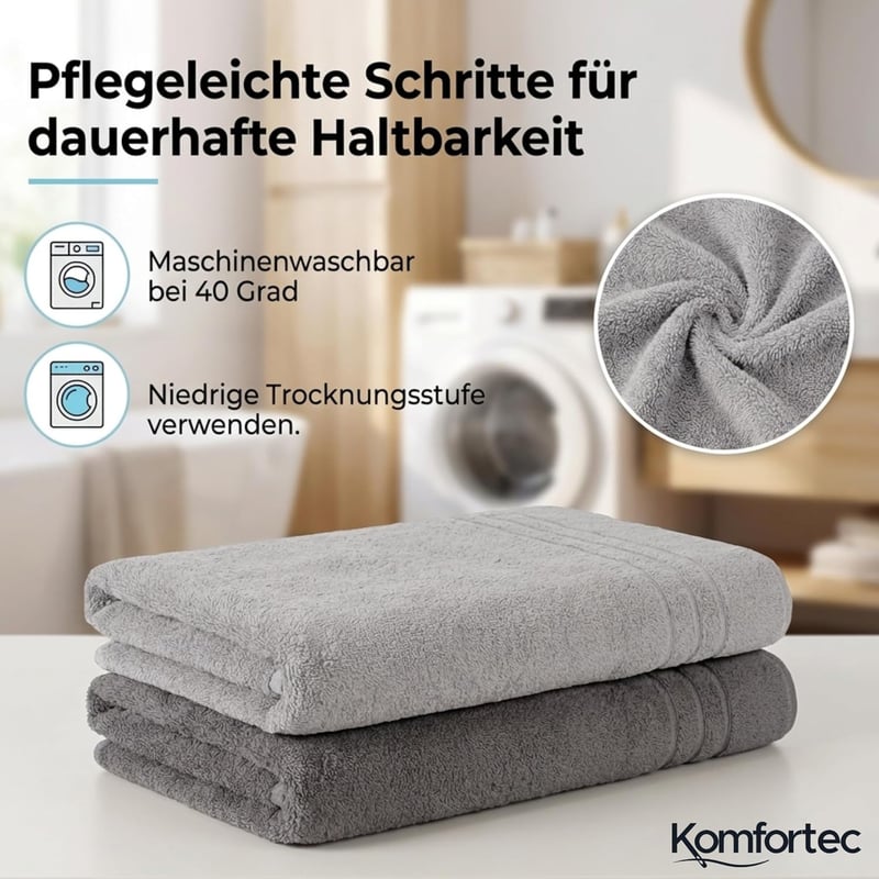 Komfortec 2 db szauna fürdőlepedő 80x200 cm 100% pamut antracit/ezüst