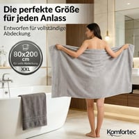 Komfortec 2 db szauna fürdőlepedő 80x200 cm 100% pamut antracit/ezüst 2