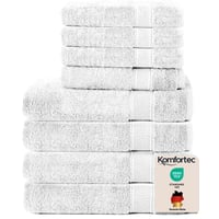 Sada 8 uterákov Komfortec, 4 osušky (70x140 cm) a 4 uteráky na ruky (50x100 cm), 100% bavlnené froté, biela 1