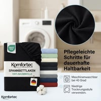 Napínacia plachta Komfortec Jersey 160x200 cm, 100% bavlna, čierna, 135 g/m², priedušná, s certifikátom Oeko-Tex, na boxspringové matrace a vrchné matrace (toppery) 7