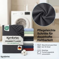 Komfortec Jersey plahta s gumicom 180x200 cm, 100% pamuk, 135 g/m², mekana, prozračna, Oeko-Tex certificirana, za boxspring i nadmadrace, antracit 7