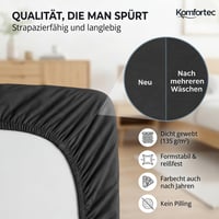 Komfortec Jersey plahta s gumicom 180x200 cm, 100% pamuk, 135 g/m², mekana, prozračna, Oeko-Tex certificirana, za boxspring i nadmadrace, antracit 5