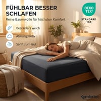 Komfortec Jersey plahta s gumicom 180x200 cm, 100% pamuk, 135 g/m², mekana, prozračna, Oeko-Tex certificirana, za boxspring i nadmadrace, antracit 4