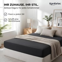 Komfortec Jersey plahta s gumicom 180x200 cm, 100% pamuk, 135 g/m², mekana, prozračna, Oeko-Tex certificirana, za boxspring i nadmadrace, antracit 6