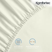 Komfortec Pamut Gumis Lepedő 200x200 cm 30 cm Zsebmélység Krém 2